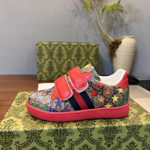 Colorful Star Pattern Velcro Sneakers for Kids Pink, By Gi