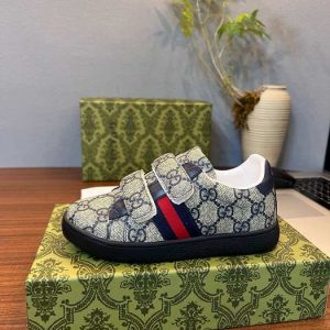 Gucci Kids' Navy Monogram Velcro Sneakers