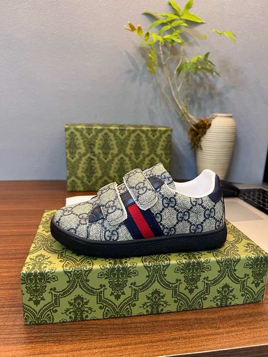 Gucci Kids’ Navy Monogram Velcro Sneakers
