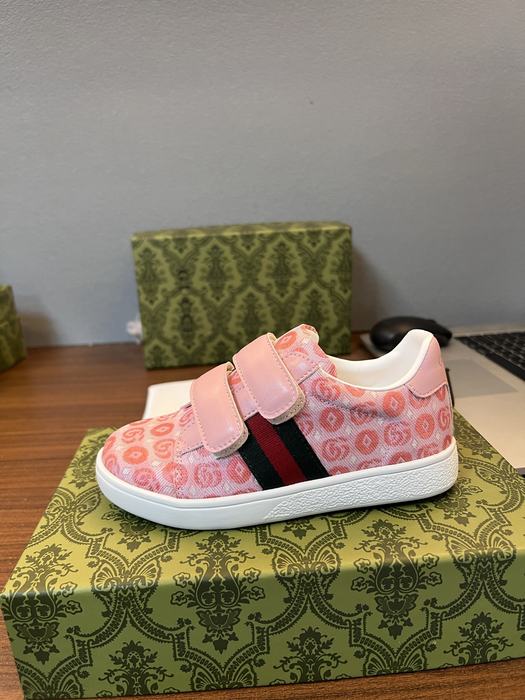 Pink Patterned Sneakers with Velcro Straps for Kids Stylis