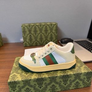 Green and White Retro Sneakers for Kids