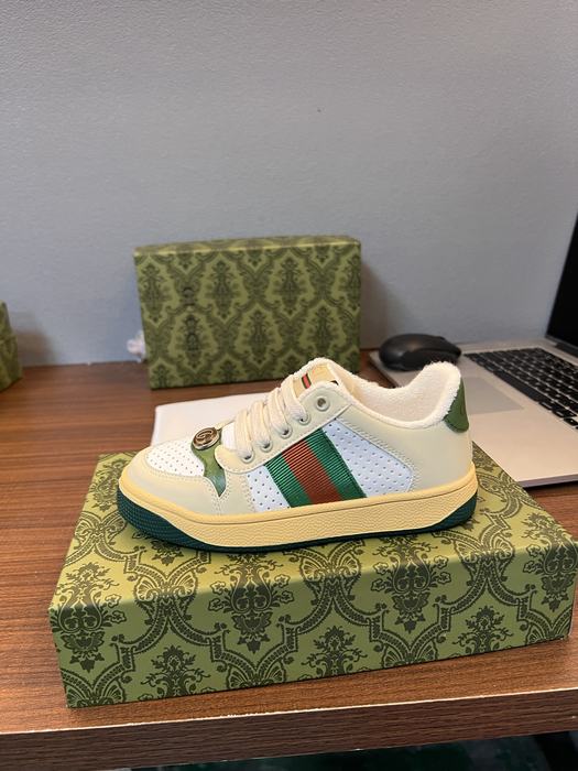 Green and White Retro Sneakers for Kids