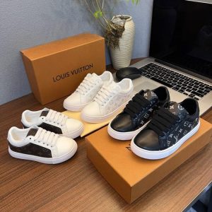 Louis Vuitton Signature Sneakers in White and Black Canvas