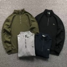 Lacoste half zip pullover hoodie Olive Green, Black, Gray, Navy clothing Size Lin