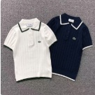 Lacoste polo short sleeve knit top White Green, Navy White clothing