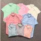 Lacoste short sleeve button up shirt Pastel Green Pink Cream Red Blue Light Blue Gray clothing Size Lin