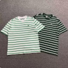 Lacoste striped T shirt White Green, Dark Green White clothing Size Lin