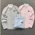 Lacoste striped button up shirt White Black, Pink White, Blue White clothing Size Lin