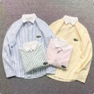 Lacoste striped long sleeve shirt Blue White, Green White, Pink White, Yellow White clothing Size Lin