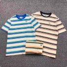 Lacoste striped short sleeve T shirt Blue White & Beige Black clothing Size Min