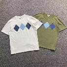 Lacoste argyle pattern short sleeve t shirt WhiteOlive clothing Size Min
