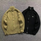 Lacoste zip up ribbed sweater Beige,Black clothing Size Lin