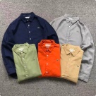 Lacoste button up shirt Navy Grey Green Orange Beige clothing Size Lin