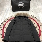 Yupoo Canada Goose puffer black fur trim hood Canada Goose down jacket winter black fur hood Black 009