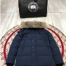 Yupoo Canada Goose puffer navy fur hood Canada Goose down jacket puffer navy fur hood Navy 003