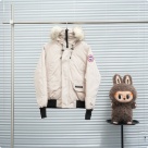 Yupoo Canada Goose puffer white fur hood Canada Goose down jacket puffer white fur hood Beige 002