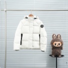 Yupoo Canada Goose bucket white black patch Canada Goose down jacket knit brown pompom beanie White