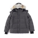 Yupoo Canada Goose down gray fur hood Canada Goose down jacket puffer grey fur hood Black 031