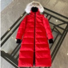 Yupoo Canada Goose long red fur hood coat Canada Goose down jacket long red fur hood coat Red