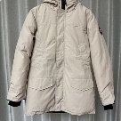 Yupoo Canada Goose long white quilted jacket Canada Goose down jacket parka beige hood Beige 007