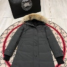 Yupoo Canada Goose parka black fur hood Canada Goose down jacket fur trim black winter jacket Grey 017