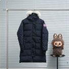 Yupoo Canada Goose parka black fur hood Canada Goose down jacket puffer black fur hood Navy 014