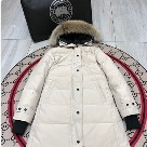 Yupoo Canada Goose parka offwhite fur hood Canada Goose down jacket puffer white fur hood Beige 017