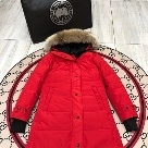 Yupoo Canada Goose parka red fur hood Canada Goose down jacket parka red fur hood Red 010