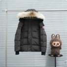 Yupoo Canada Goose puffer black fur hood Canada Goose down jacket puffer black fur trim hood Black 042