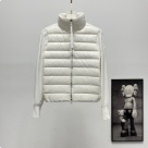 clothing Moncler quilted knit sleeve down jacket White