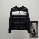 clothing Moncler striped hooded down jacket Black