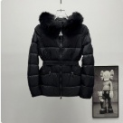 clothing Moncler Boed padded coat with fur collar Black