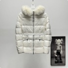 clothing Moncler Boed puffer jacket with fur collar White
