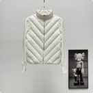 clothing Moncler knit patchwork down jacket White