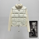 clothing Moncler knit patchwork down jacket White 001