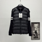 clothing Moncler knit sleeve down jacket Black