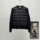 clothing Moncler knitted mixed down jacket Black