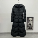 clothing Moncler long hooded down coat Black 001