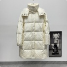 clothing Moncler long hooded down coat White