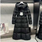 clothing Moncler long puffer coat with hood Black