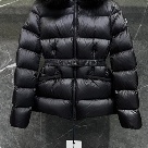 clothing Moncler puffer jacket with fur collar Black