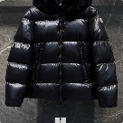 clothing Moncler puffer jacket with fur collar Black 001