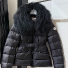 clothing Moncler puffer jacket with fur collar Black 002
