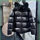 clothing Moncler puffer jacket with fur collar Black 003