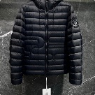 clothing Moncler puffer jacket with hood Black 004