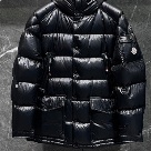 clothing Moncler puffer jacket with hood Black 005