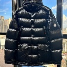 clothing Moncler puffer jacket with hood Black 007