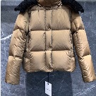 clothing Moncler puffer jacket with shearling shoulder Black