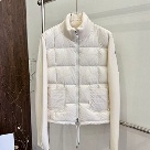clothing Moncler quilted knit jacket White