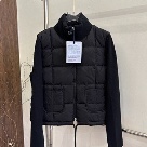 clothing Moncler quilted knit lightweight down jacket Black